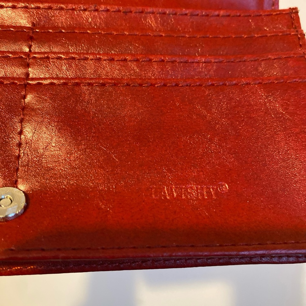 Lavishy Red Leather Dog Vegan Wallet - Picture 8 of 8